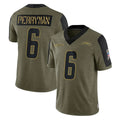 Parkc LA.Chargers #6 Denzel Perryman Player Olive Salute To Service Limited Game Stitched Jerseys