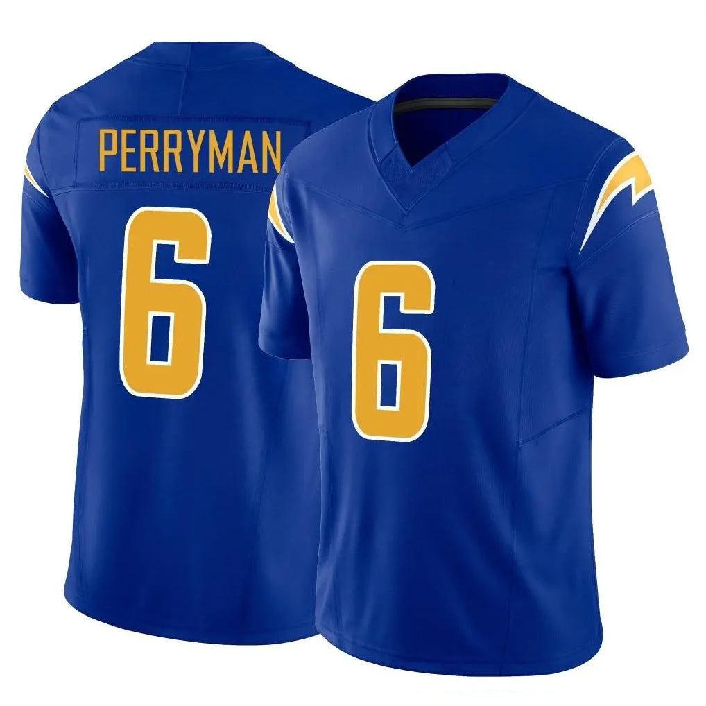 Parkc LA.Chargers #6 Denzel Perryman Player Royal Limited Vapor F.U.S.E. Home Game Stitched Jerseys