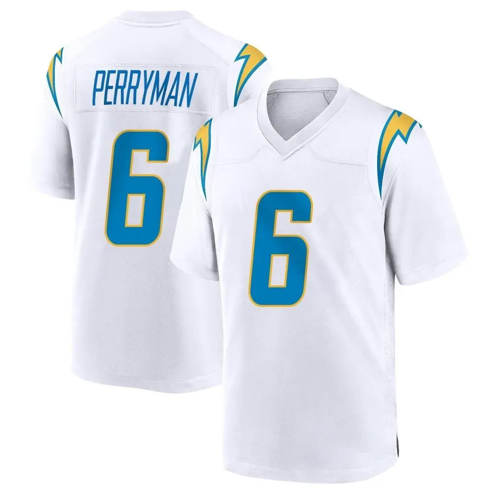 Parkc LA.Chargers #6 Denzel Perryman Player White Home Game Stitched Jerseys