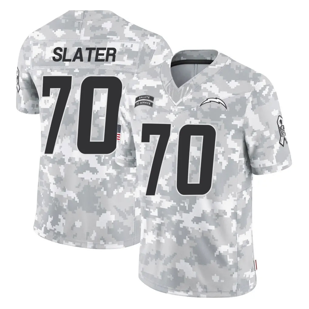 Parkc LA.Chargers #70 Rashawn Slater Player Arctic Camo Salute To Service Limited Game Stitched Jerseys
