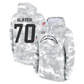 Parkc LA.Chargers #70 Rashawn Slater Player Arctic Camo Salute to Service Hoodies Limited Game Stitched Jerseys