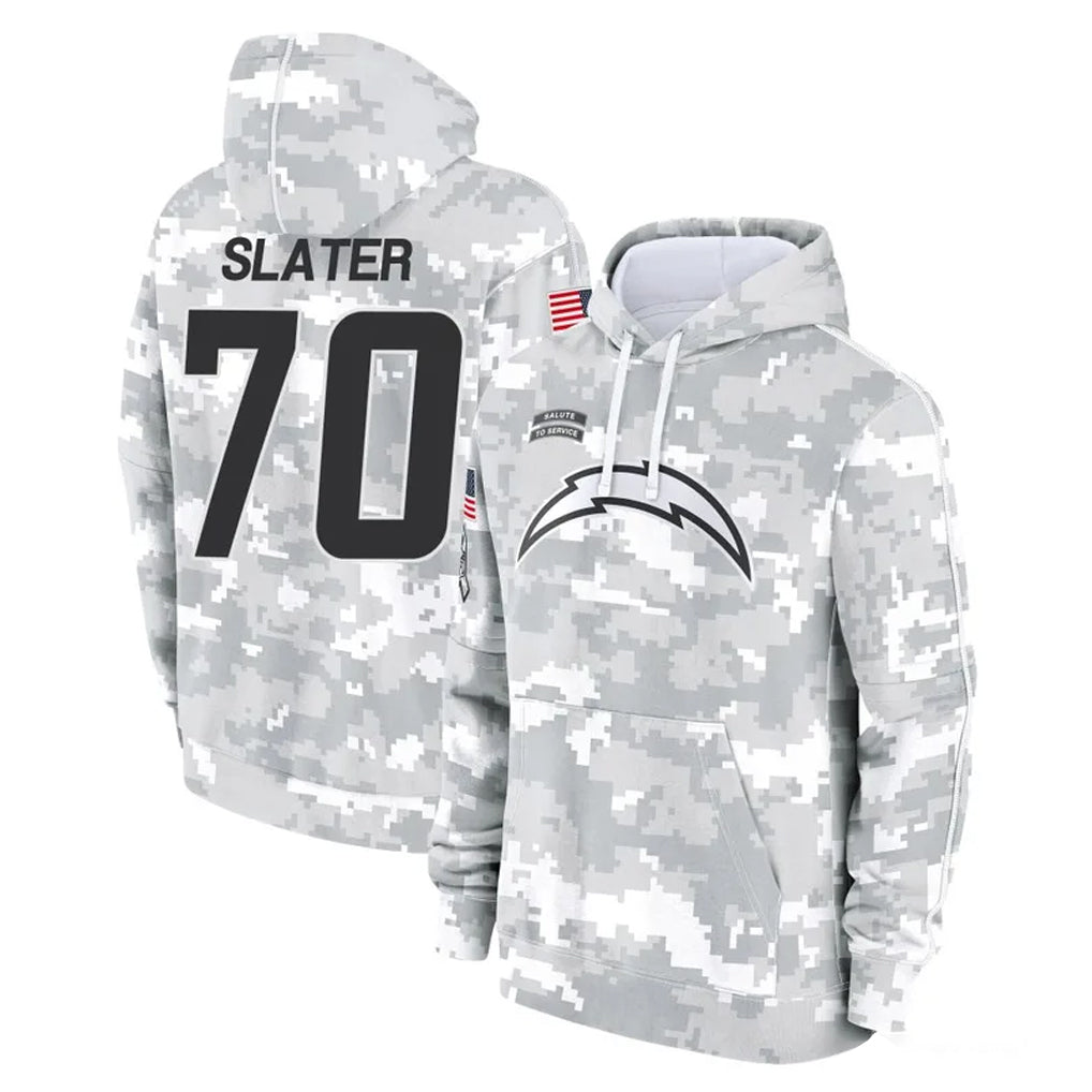 Parkc LA.Chargers #70 Rashawn Slater Player Arctic Camo Salute to Service Hoodies Limited Game Stitched Jerseys