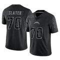 Parkc LA.Chargers #70 Rashawn Slater Player Black Limited Reflective Home Game Stitched Jerseys