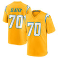 Parkc LA.Chargers #70 Rashawn Slater Player Gold Home Game Stitched Jerseys