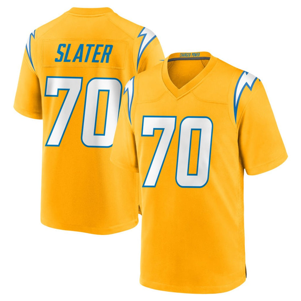 Parkc LA.Chargers #70 Rashawn Slater Player Gold Home Game Stitched Jerseys