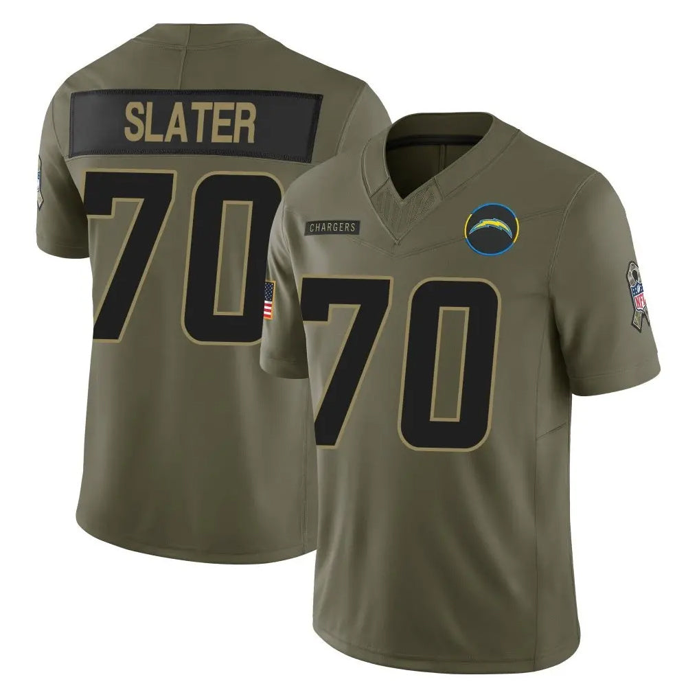 Parkc LA.Chargers #70 Rashawn Slater Player Olive 2025 Salute To Service Limited Game Stitched Jerseys