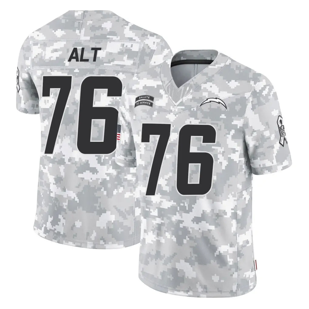 Parkc LA.Chargers #76 Joe Alt Player Arctic Camo Salute To Service Limited Game Stitched Jerseys