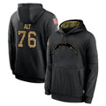 Parkc LA.Chargers #76 Joe Alt Player Black Salute to Service Hoodies Limited Game Stitched Jerseys