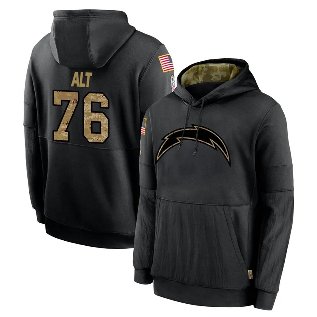 Parkc LA.Chargers #76 Joe Alt Player Black Salute to Service Hoodies Limited Game Stitched Jerseys