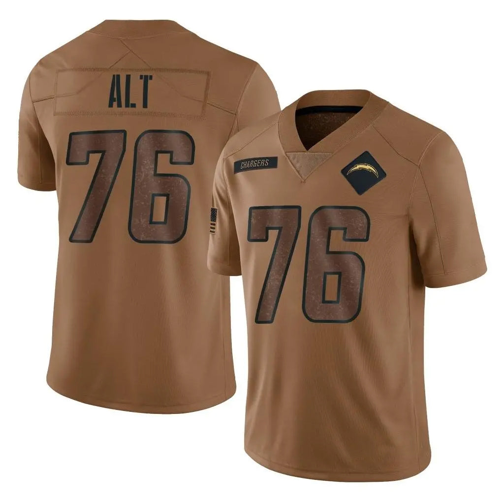 Parkc LA.Chargers #76 Joe Alt Player Brown Salute To Service Limited Stitched Jerseys