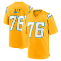 Parkc LA.Chargers #76 Joe Alt Player Gold Home Game Stitched Jerseys