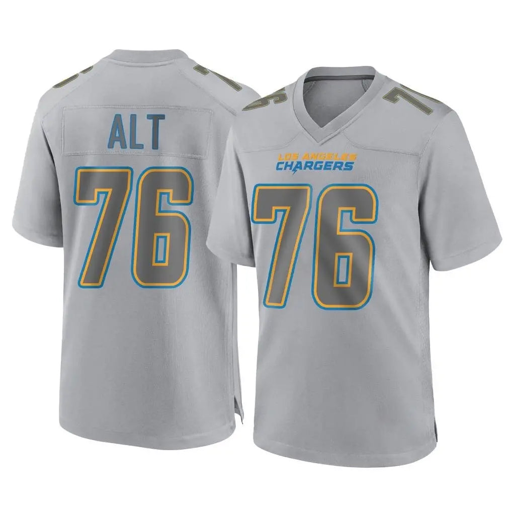 Parkc LA.Chargers #76 Joe Alt Player Gray Atmosphere Fashion Home Game Stitched Jerseys