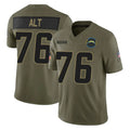 Parkc LA.Chargers #76 Joe Alt Player Olive 2025 Salute To Service Limited Game Stitched Jerseys