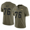 Parkc LA.Chargers #76 Joe Alt Player Olive Salute To Service Limited Stitched Jerseys
