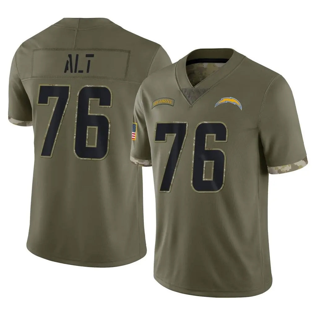 Parkc LA.Chargers #76 Joe Alt Player Olive Salute To Service Limited Stitched Jerseys