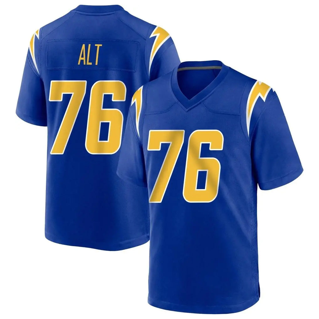 Parkc LA.Chargers #76 Joe Alt Player Royal Home Game Stitched Jerseys
