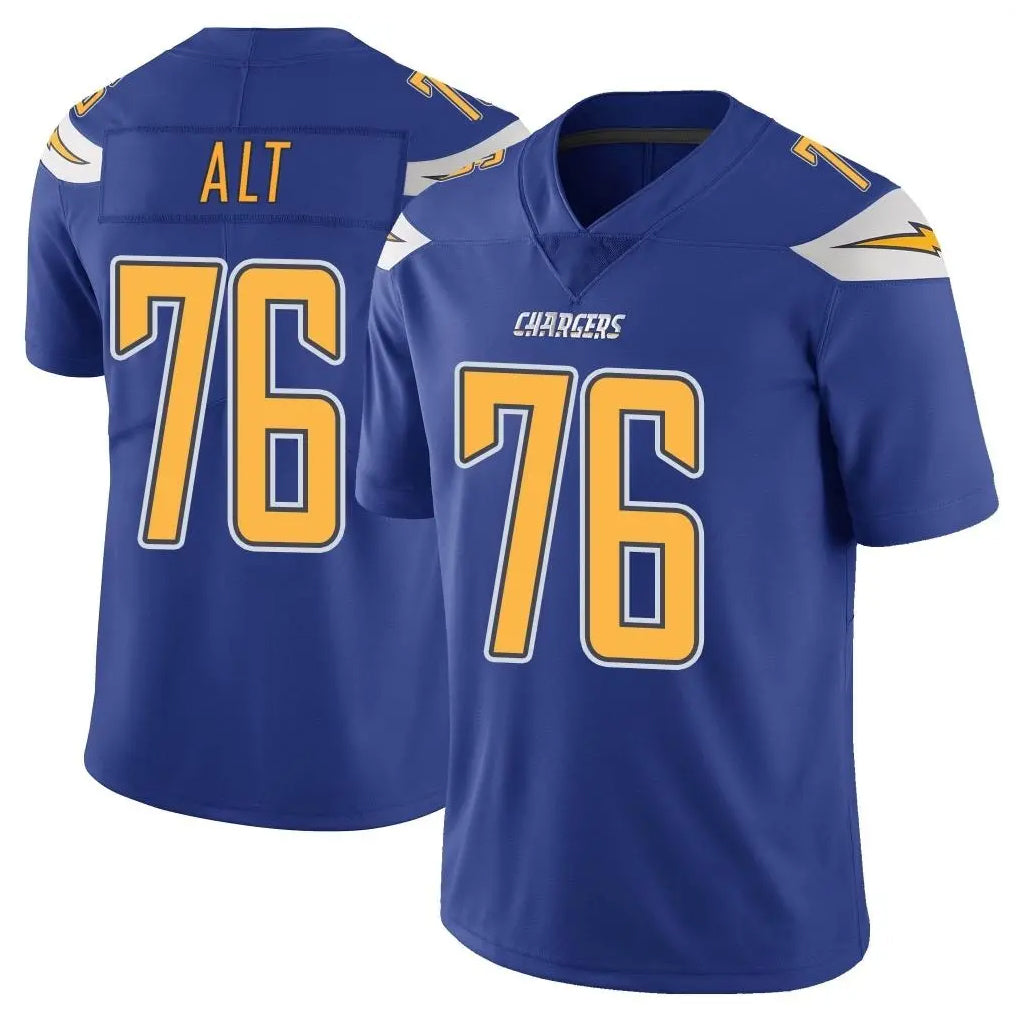 Parkc LA.Chargers #76 Joe Alt Player Royal Limited Color Rush Vapor Untouchable Home Game Stitched Jerseys