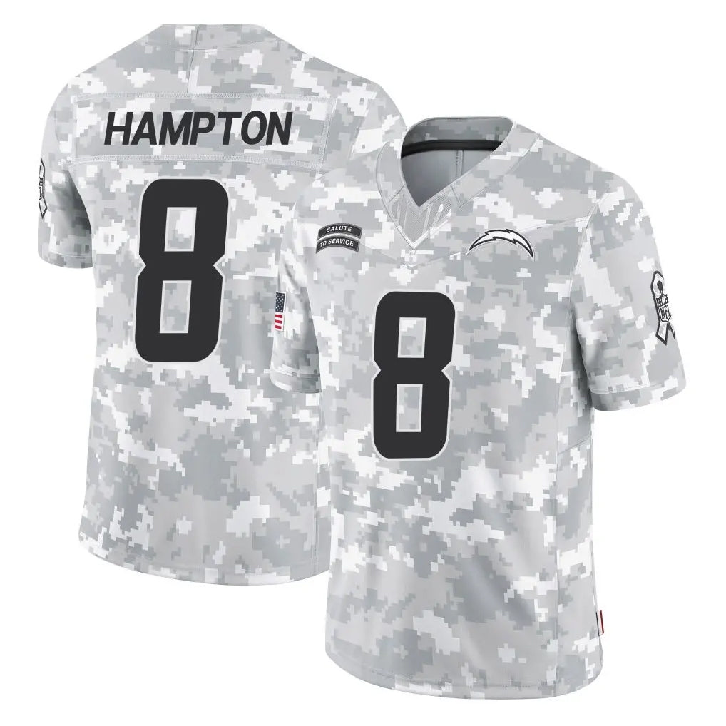 Parkc LA.Chargers #8 Omarion Hampton Player Arctic Camo Salute To Service Limited Game Stitched Jerseys