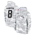 Parkc LA.Chargers #8 Omarion Hampton Player Arctic Camo Salute to Service Hoodies Limited Game Stitched Jerseys