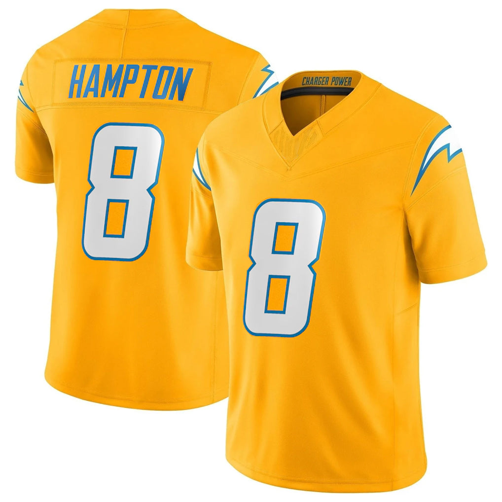 Parkc LA.Chargers #8 Omarion Hampton Player Gold Limited Vapor F.U.S.E. Home Game Stitched Jerseys