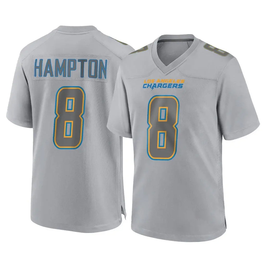 Parkc LA.Chargers #8 Omarion Hampton Player Gray Atmosphere Fashion Home Game Stitched Jerseys