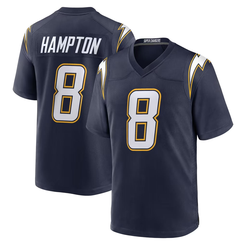 Parkc LA.Chargers #8 Omarion Hampton Player Navy Alternate Home Game Stitched Jerseys