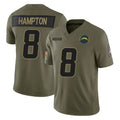 Parkc LA.Chargers #8 Omarion Hampton Player Olive 2025 Salute To Service Limited Game Stitched Jerseys