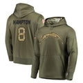 Parkc LA.Chargers #8 Omarion Hampton Player Olive Salute to Service Pullover Hoodies Home Game Stitched Jerseys