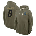 Parkc LA.Chargers #8 Omarion Hampton Player Olive Salute to Service Pullover Hoodies Limited Stitched Jerseys