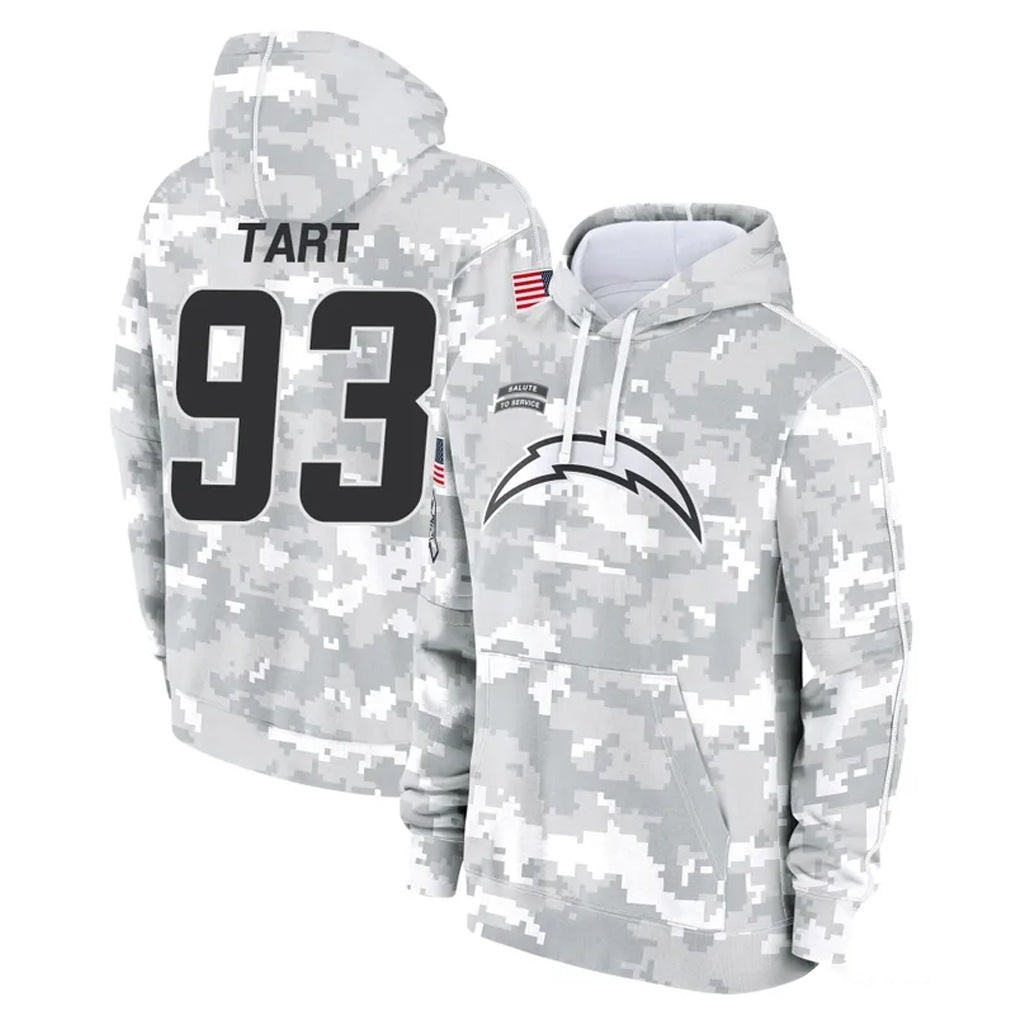 Parkc LA.Chargers #93 Teair Tart Player Arctic Camo Salute to Service Hoodies Limited Game Stitched Jerseys