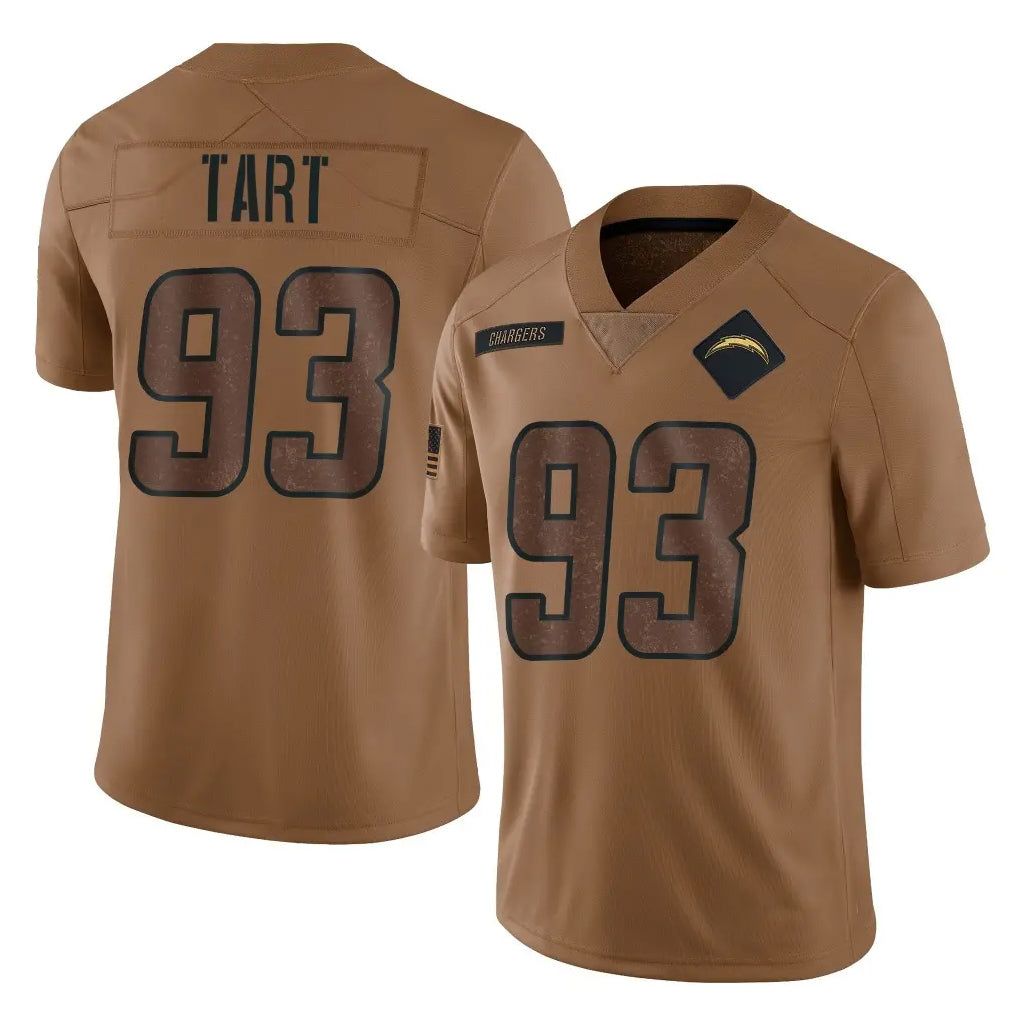 Parkc LA.Chargers #93 Teair Tart Player Brown Salute To Service Limited Stitched Jerseys