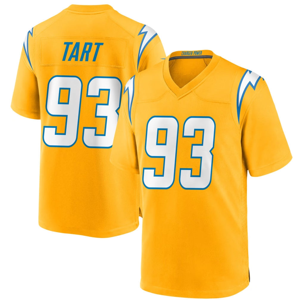 Parkc LA.Chargers #93 Teair Tart Player Gold Home Game Stitched Jerseys