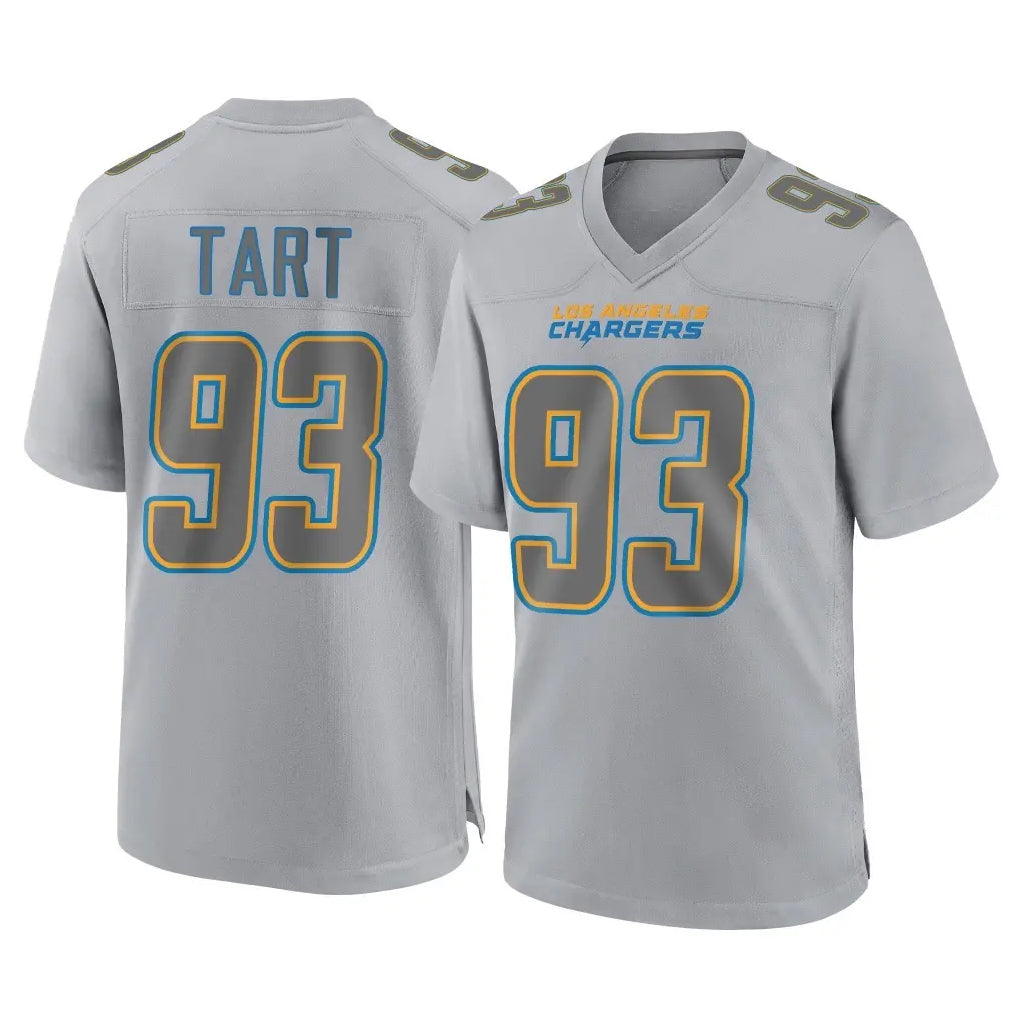 Parkc LA.Chargers #93 Teair Tart Player Gray Atmosphere Fashion Home Game Stitched Jerseys