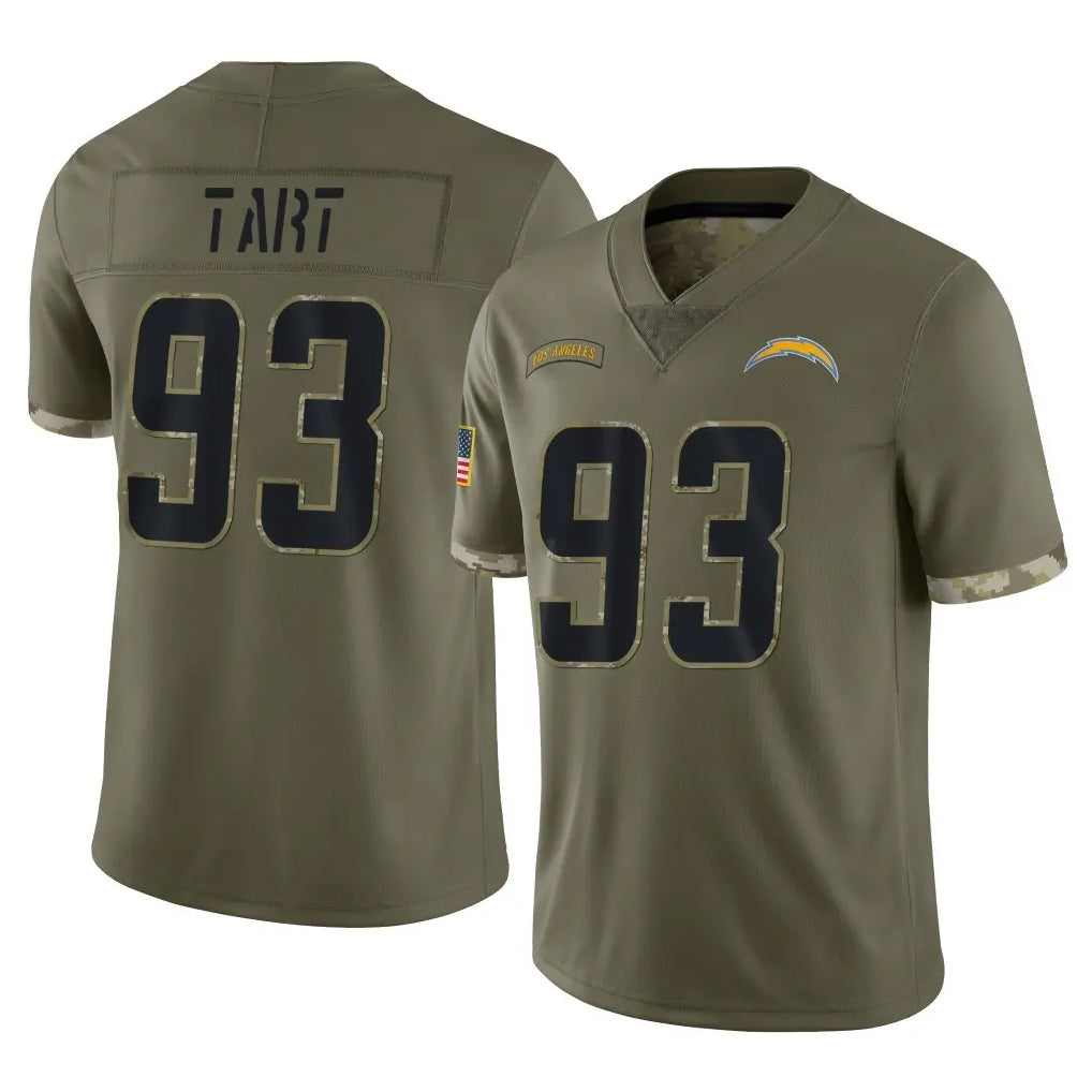 Parkc LA.Chargers #93 Teair Tart Player Olive Salute To Service Limited Stitched Jerseys