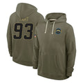 Parkc LA.Chargers #93 Teair Tart Player Olive Salute to Service Pullover Hoodies Limited Stitched Jerseys