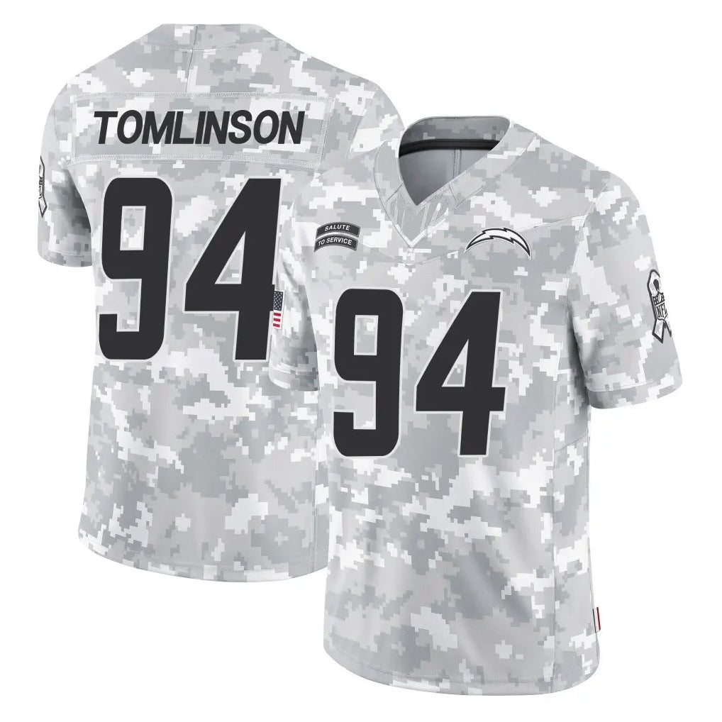 Parkc LA.Chargers #94 Dalvin Tomlinson Player Arctic Camo Salute To Service Limited Game Stitched Jerseys