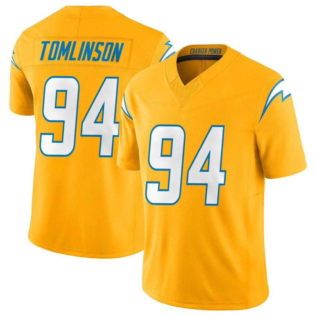 Parkc LA.Chargers #94 Dalvin Tomlinson Player Gold Limited Vapor F.U.S.E. Home Game Stitched Jerseys