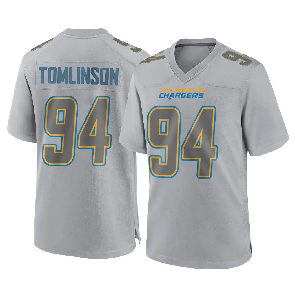 Parkc LA.Chargers #94 Dalvin Tomlinson Player Gray Atmosphere Fashion Home Game Stitched Jerseys
