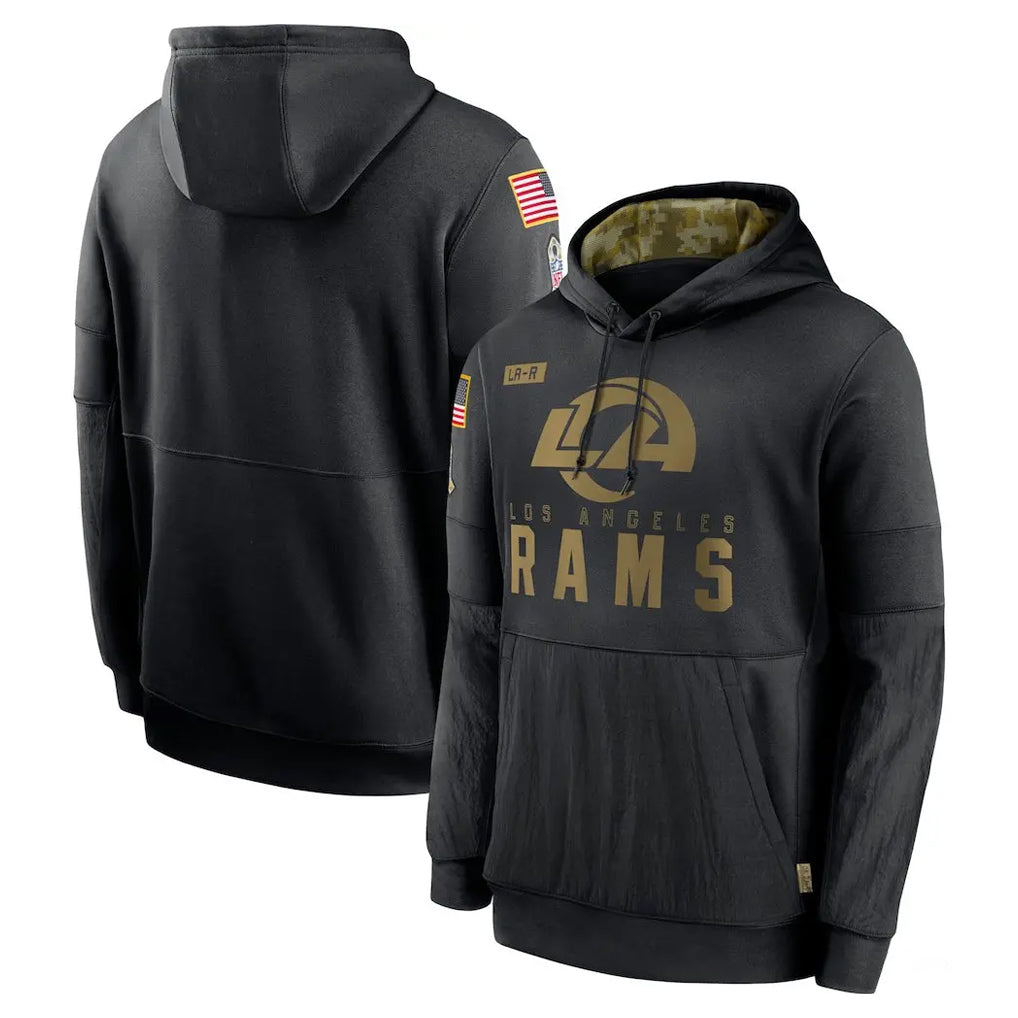 Parkc LA.Rams Black Salute to Service Hoodies Limited Blank Player Game Stitched Jerseys