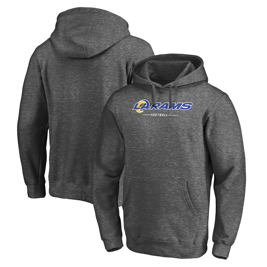 Parkc LA.Rams Gray LOGO Pullover Hoodie Limited Game Blank Player Stitched Jerseys