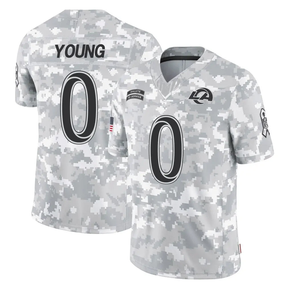 Parkc LA.Rams #0 Byron Young Player Arctic Camo Salute To Service Limited Game Stitched Jerseys