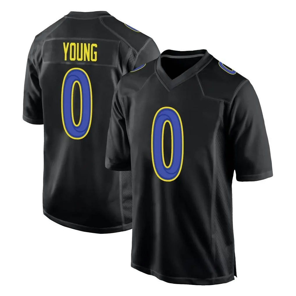 Parkc LA.Rams #0 Byron Young Player Black Fashion Limited Home Game Stitched Jerseys