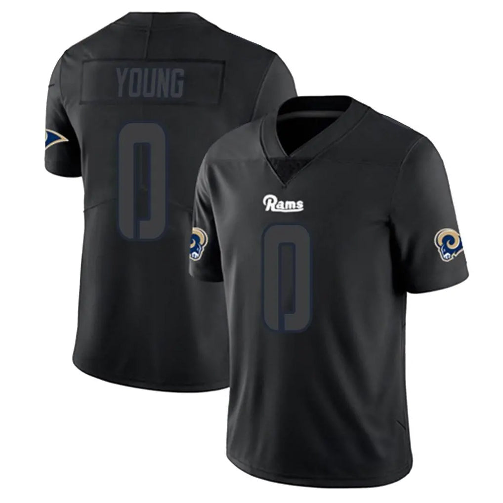 Parkc LA.Rams #0 Byron Young Player Black Impact Limited Home Game Stitched Jerseys
