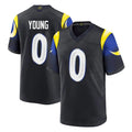 Parkc LA.Rams #0 Byron Young Player Black Midnight Rivalries Collection Home Game Stitched Jerseys