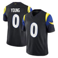 Parkc LA.Rams #0 Byron Young Player Black Midnight Rivalries Collection Limited Home Game Stitched Jerseys