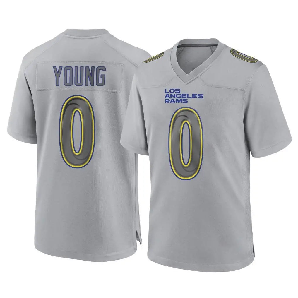 Parkc LA.Rams #0 Byron Young Player Gray Atmosphere Fashion Home Game Stitched Jerseys