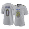 Parkc LA.Rams #0 Byron Young Player Gray Atmosphere Fashion Home Game Stitched Jerseys