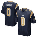 Parkc LA.Rams #0 Byron Young Player Navy Home Game Stitched Jerseys