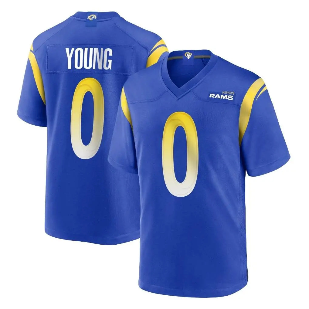 Parkc LA.Rams #0 Byron Young Player Royal Home Game Stitched Jerseys