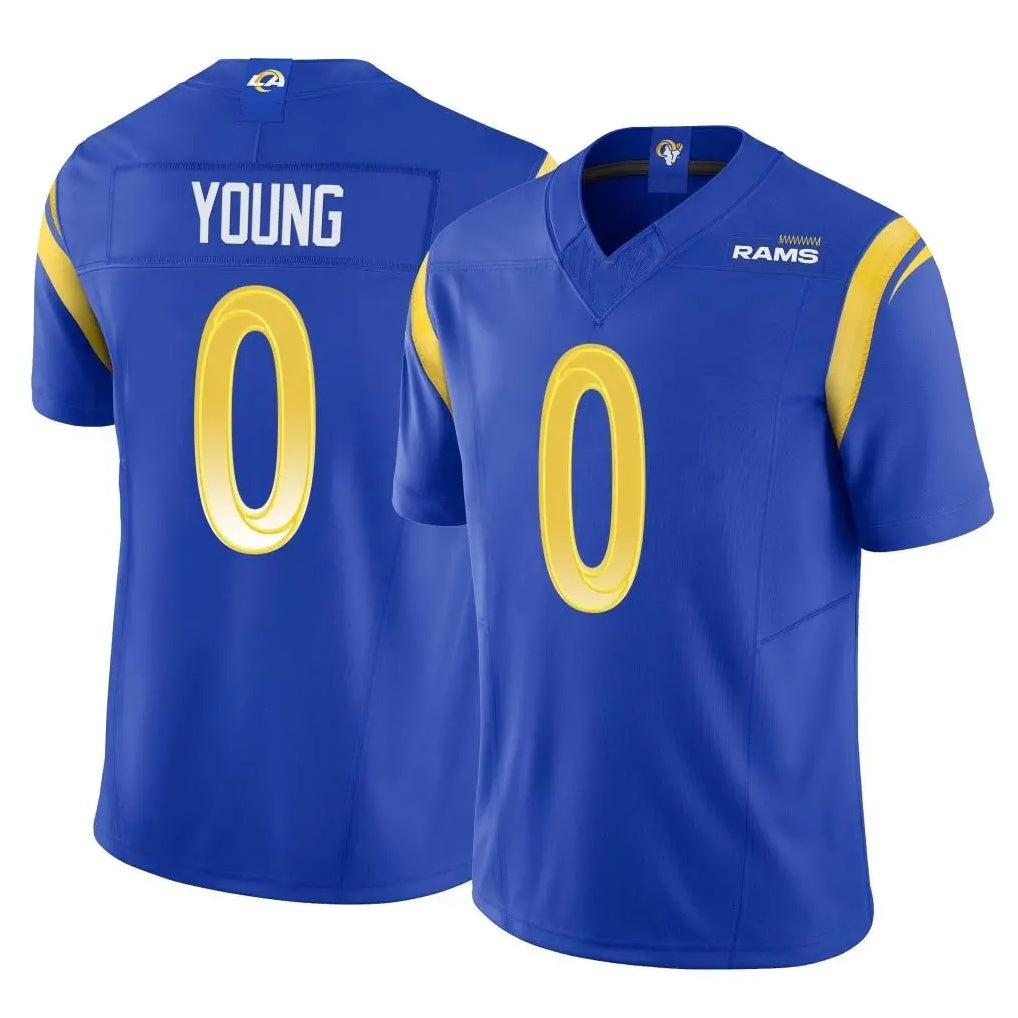 Parkc LA.Rams #0 Byron Young Player Royal Limited Vapor F.U.S.E. Home Game Stitched Jerseys